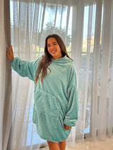Aqua hooded blanket