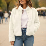Beige fur jacket