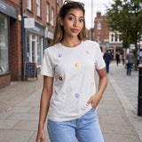 Crochet Flower Applique T-shirt