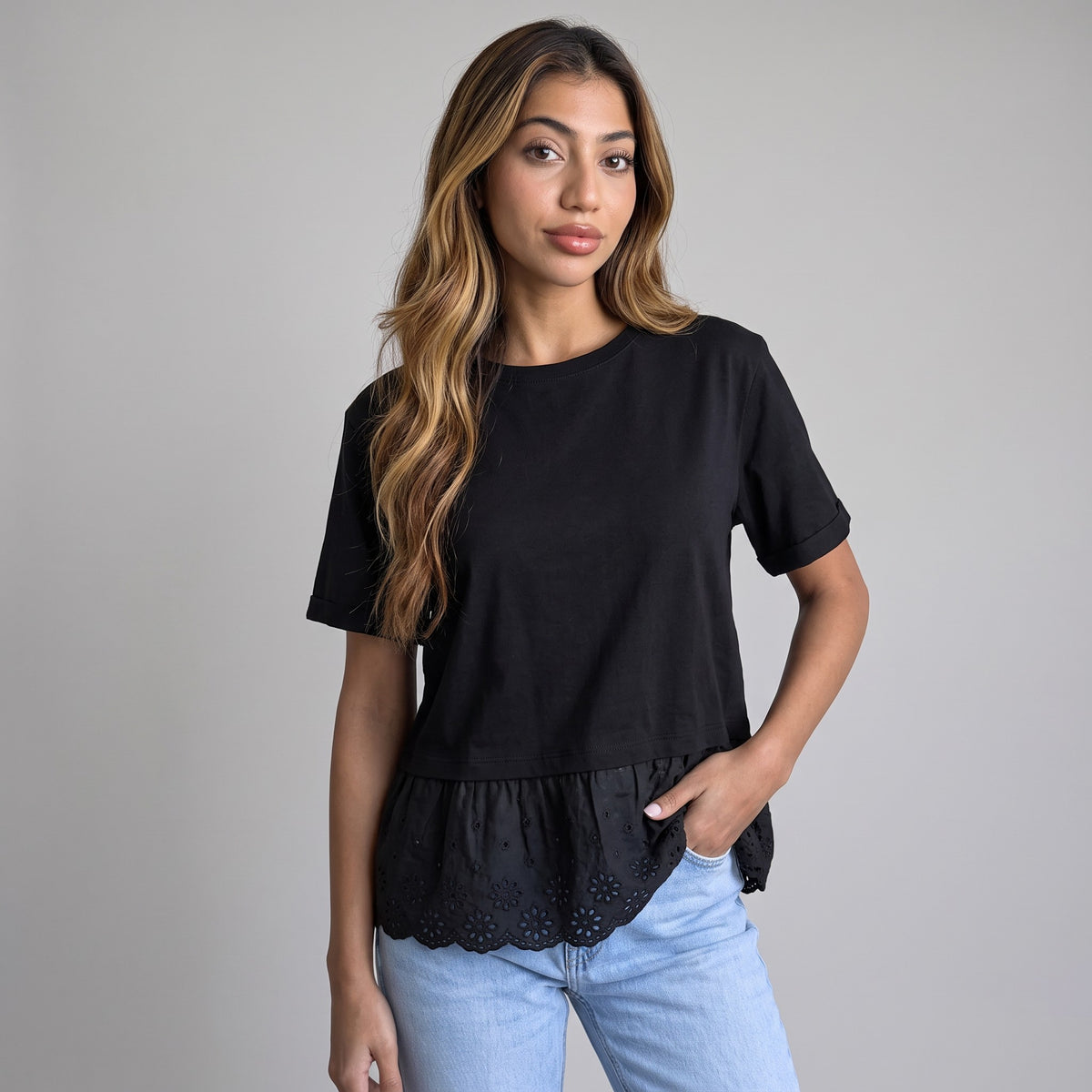 Lace Hem Tshirt