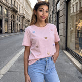 Cream Bow Applique Oversized T-shirt