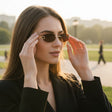 Womens small rimless oval sunglasses with amber brown lenses, Jack Gifts Online Lebanon