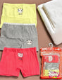 Pack of 3 girls cotton boyshorts in yellow, coral and stripes with animal motifs