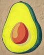 Green avocado-shaped microfiber beach towel on beige background - Jack Gifts Lebanon
