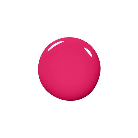 Glossy magenta pink nail polish droplet swatch on a white background