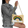 Beige Rainbow Straw Bag
