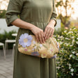Beige clutch bag embroidered with pastel flowers – Jack Gifts Online Lebanon
