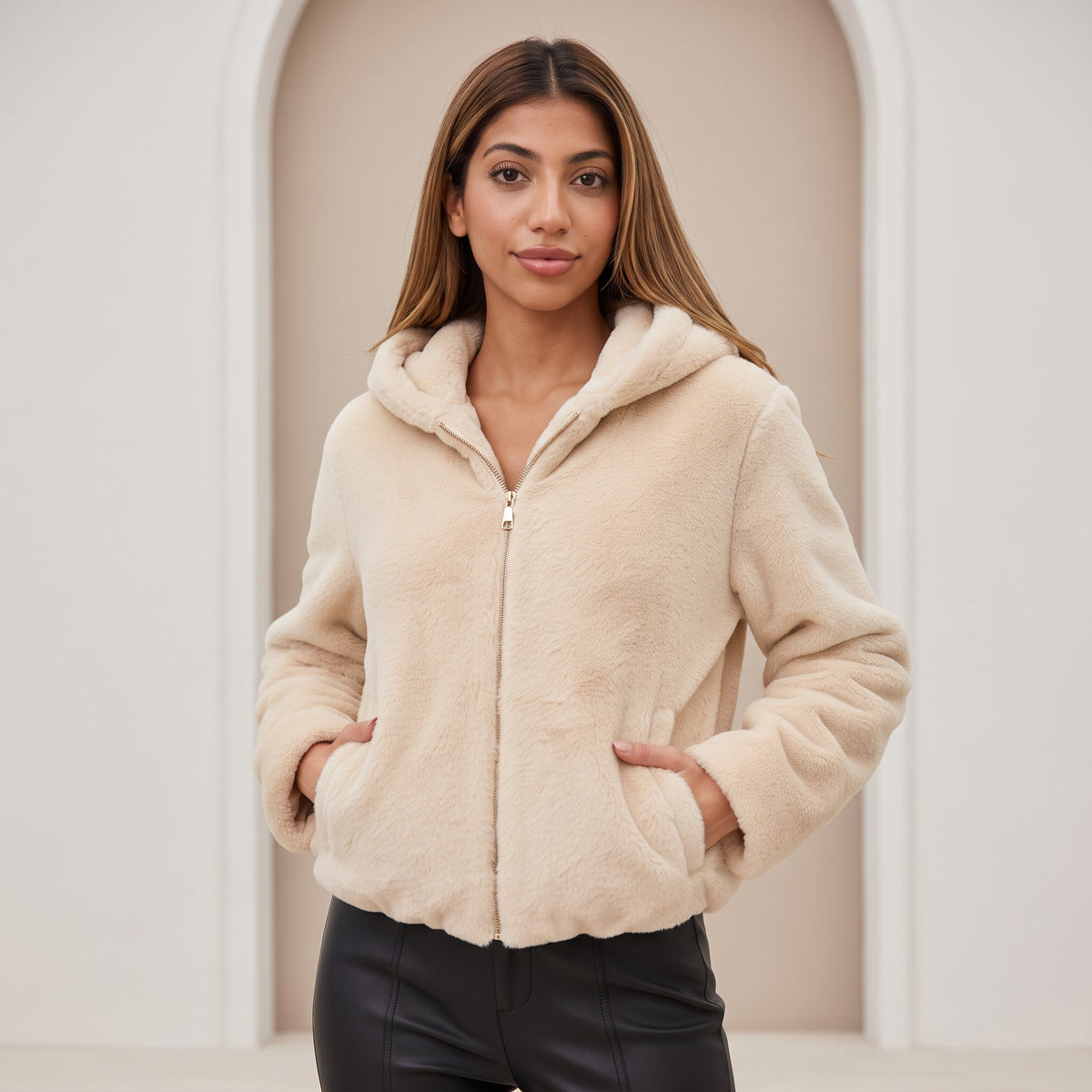 Beige Fur Jacket