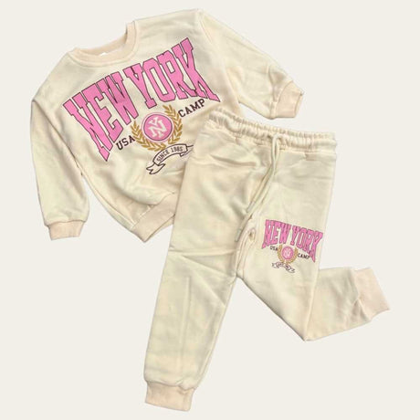 Beige 'NY' Camp Jogging Set