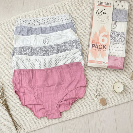 Women's underwear set with 6XL size box and assorted colors on textured surface - Jack Gifts Lebanon