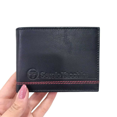 Black "Black And Blue Leather Wallet 2"