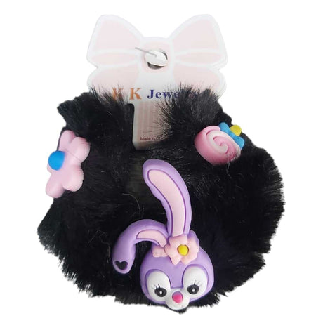 Black Cartoon Fluffy Hair Ties 1 