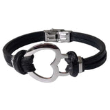 Black Heart Leather Bracelet