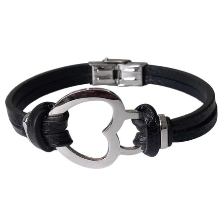 Black Heart Leather Bracelet