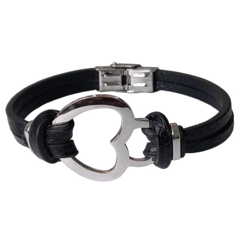 Black Heart Leather Bracelet
