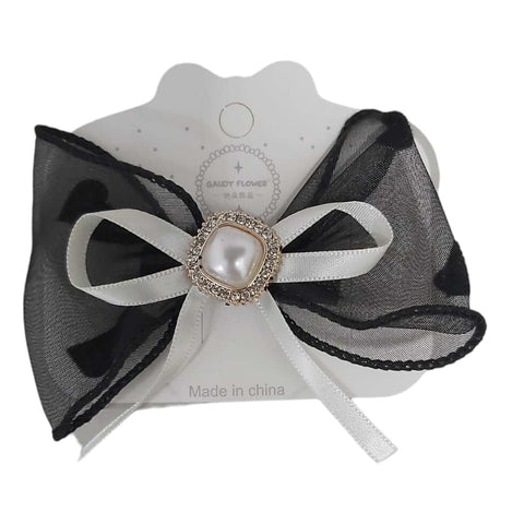 Black Hearts Bow Hairpins 1