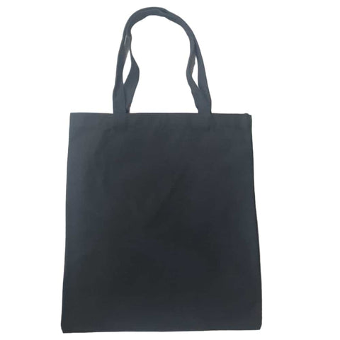Black Simple Canvas Tote Bag