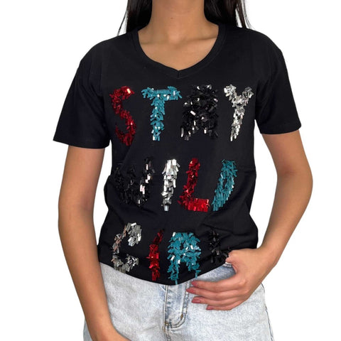 Black  Stay Wild Girl  T-Shirt
