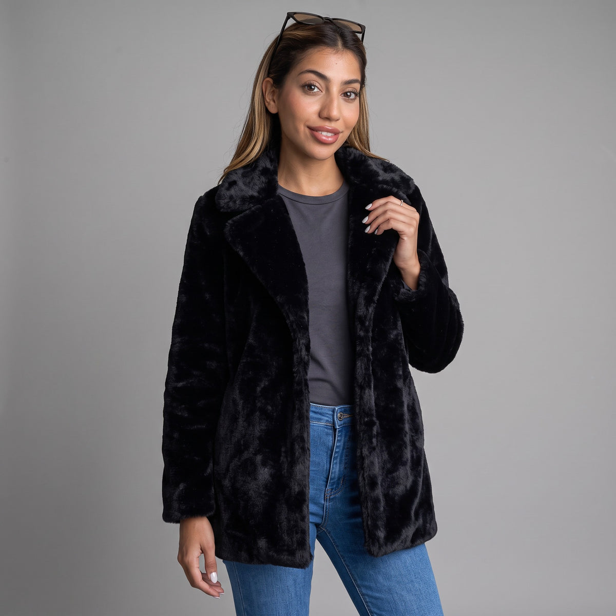 Black Cozy Fur Jacket