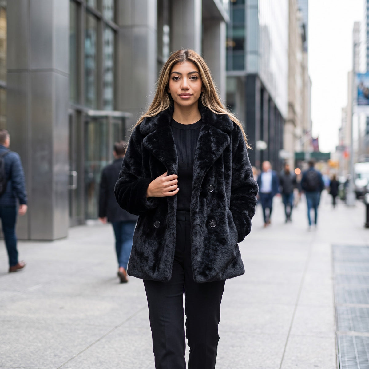Black Faux Fur Jacket