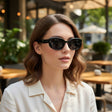 Womens black oval acetate sunglasses with dark lenses, Jack Gifts Online Lebanon