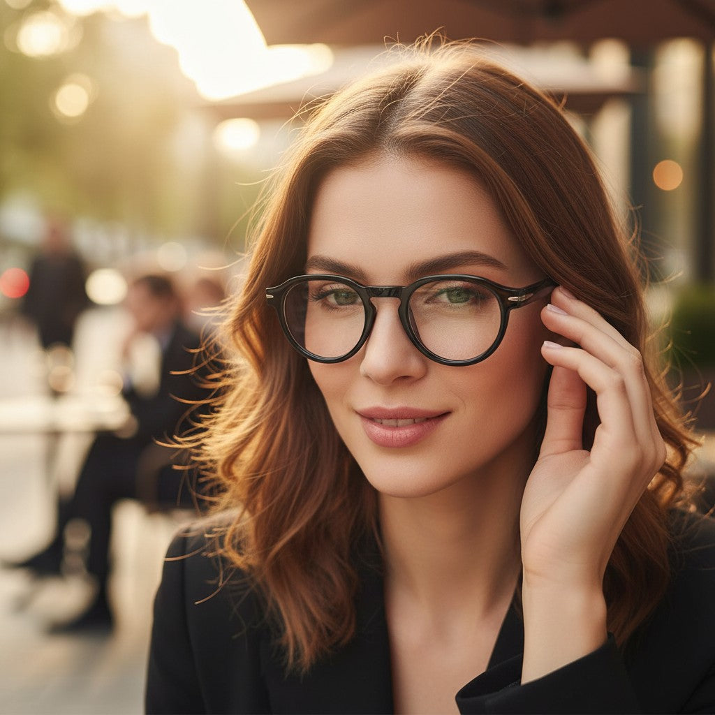Womens black round acetate frames with clear lenses, Jack Gifts Online Lebanon