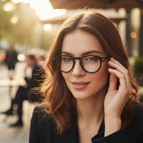 Womens black round acetate frames with clear lenses, Jack Gifts Online Lebanon