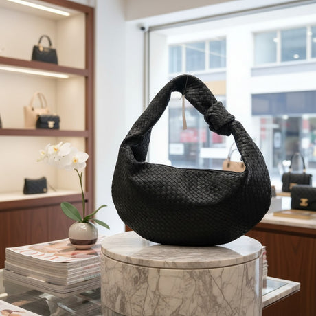Black woven knot hobo bag, Jack Gifts Online Lebanon