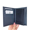 Blue "Black And Blue Leather Wallet 1"