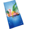 Blue Flamingo Beach Towel
