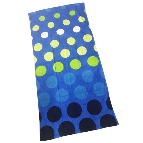 Blue Polka Dots Beach Towel 1