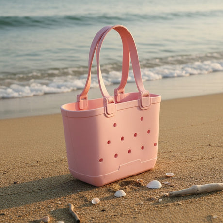 Kids blush pink EVA beach tote bag with drainage holes, Jack Gifts Lebanon