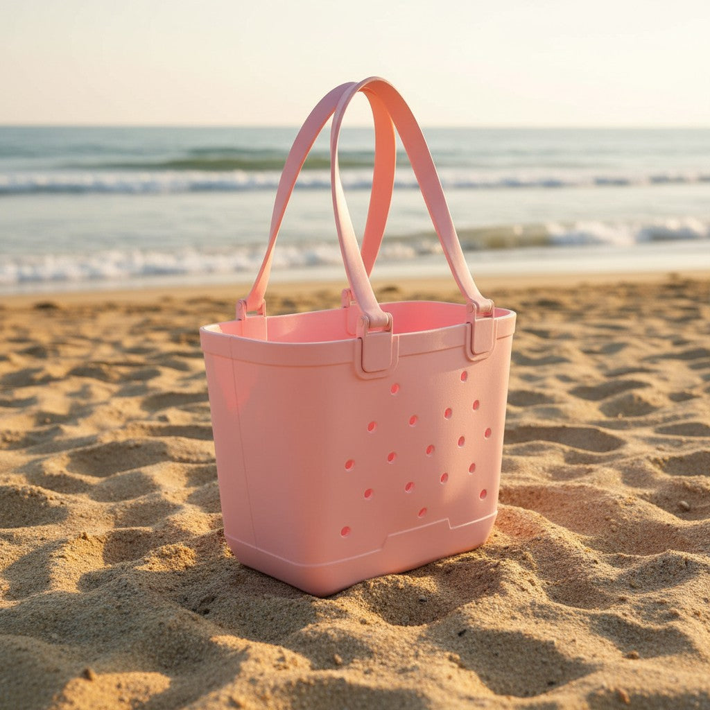 Medium blush pink EVA beach tote bag with drainage holes, Jack Gifts Online Lebanon