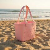 Medium blush pink EVA beach tote bag with drainage holes, Jack Gifts Online Lebanon