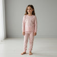Girl in a blush and white stripe long sleeve pyjama set, Jack Gifts Online Lebanon