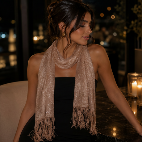 Bronze classy scarf for women with an elegant sheen, Jack Gifts Online Lebanon