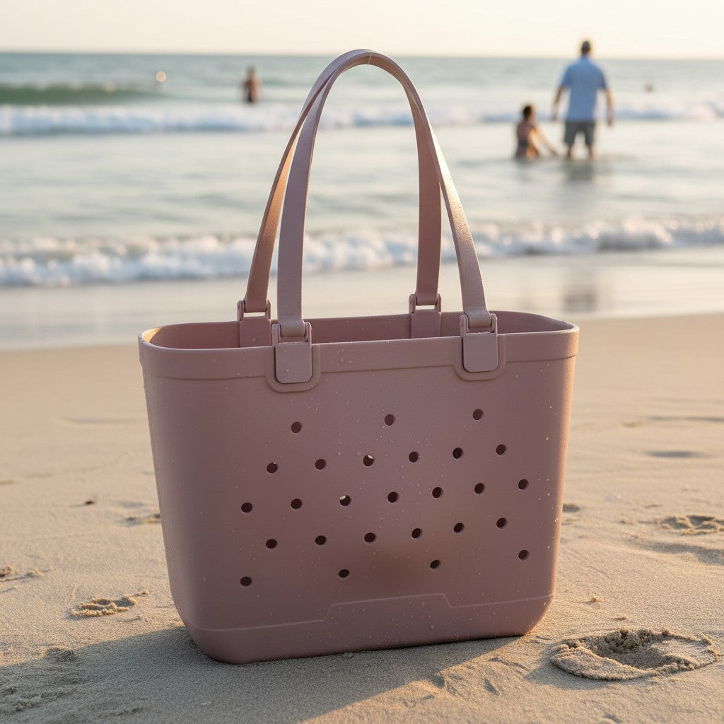 Large brown EVA beach tote bag with drainage holes, Jack Gifts Lebanon