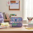 Lilac butterfly print lunch bag with a customisable name panel, Jack Gifts Online Lebanon