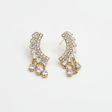 A pair of cascade drop earrings on a white background