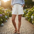 Cream drawstring shorts for women with elastic waist, Jack Gifts Online Lebanon