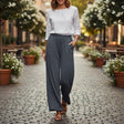 Women's charcoal grey wide leg pants with elasticated waist, Jack Gifts Online Lebanon