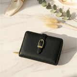 Women's wallet with a gold buckle and textured finish, Jack Gifts Online Lebanon