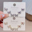 Set of three crystal bow stud earrings in gold and silver tone, Jack Gifts Online Lebanon