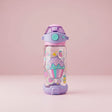 Kids pastel cupcake print water bottle with lilac flip straw lid, Jack Gifts Online Lebanon