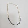 Dark Blue Sparkly Bead Double Chain Anklet