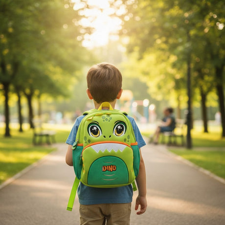 Kids green Dino backpack, 10x30 cm, Jack Gifts Online Lebanon