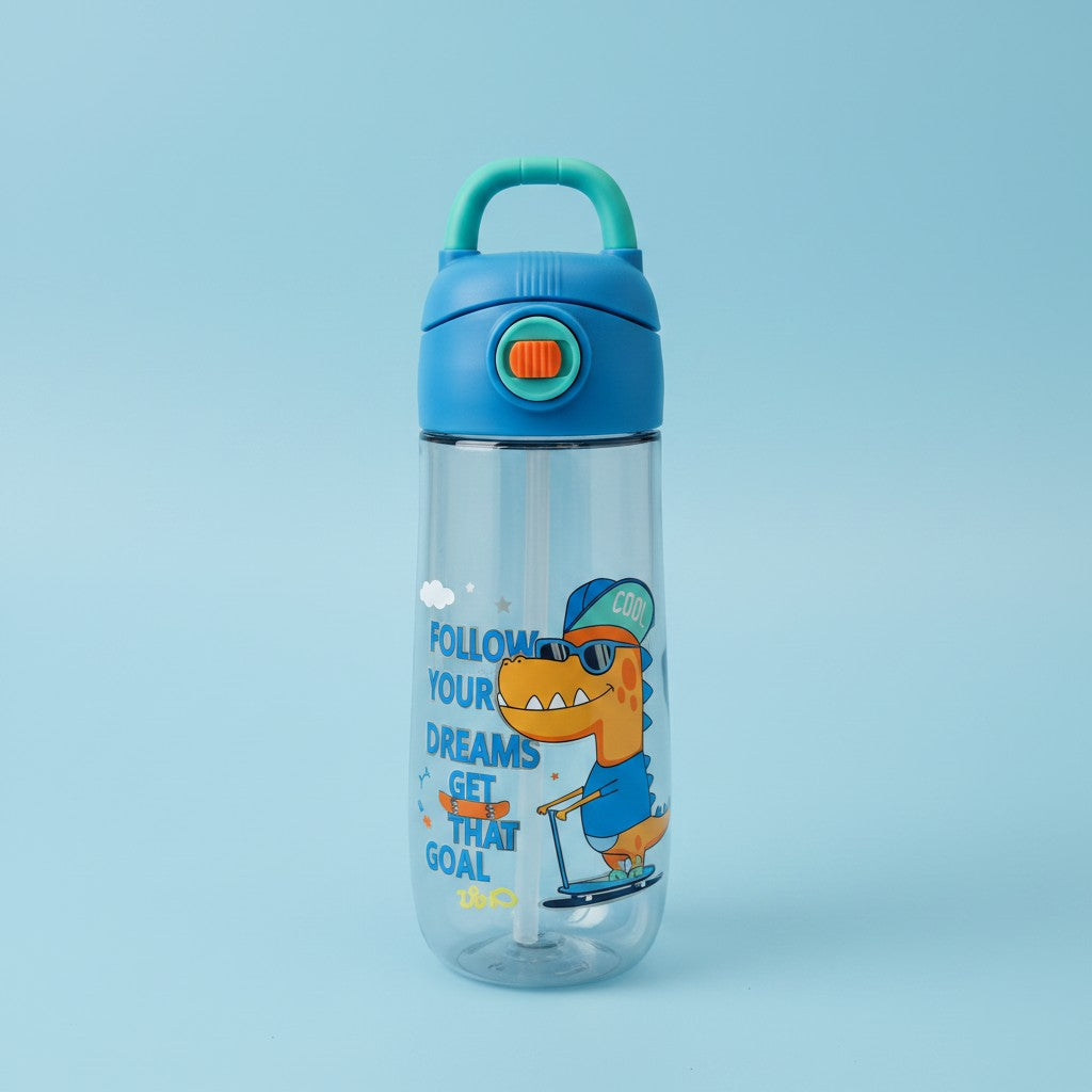 Kids dinosaur water bottle with straw lid and carry handle, Jack Gifts Online Lebanon