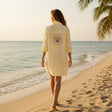 Women's pastel yellow evil eye shirt dress, beach cover up, Jack Gifts Online Lebanon