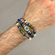 Blue cord bracelets with an eye charm and wooden beads, Jack Gifts Online Lebanon
