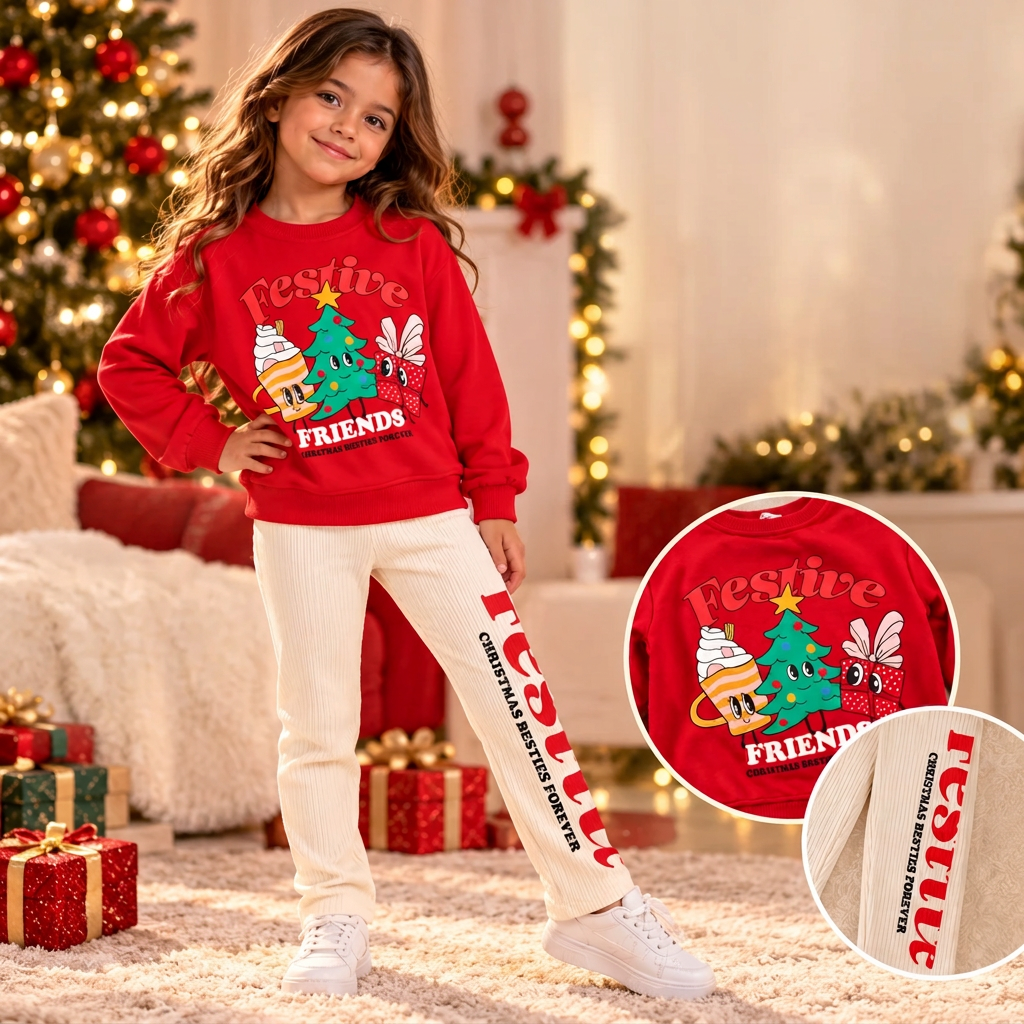 Red Festive Friends Christmas Kids Set